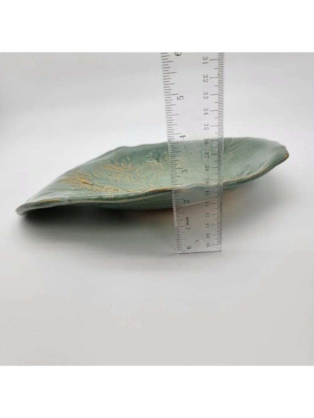 Signed Art Pottery Centerpiece Dish With Fern Imprint
